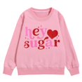 thumbnail image 4 of FAOWME Chandail en Molleton Graphique pour Filles Col Rond Manches Longues Mignon Épaule Tombante Chandail Rose 6-7 Ans, 4 of 6