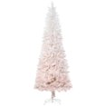 thumbnail image 1 of HOMCOM 7FT Pencil Artificial Christmas Tree with Pine Realistic Branches, Auto Open, Pink and White, 1 of 9