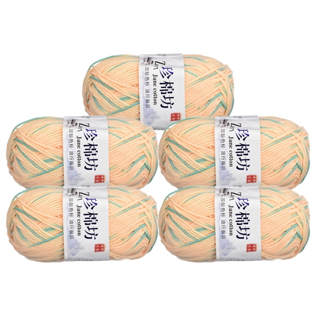 Unique Bargains Fil Mélange de Coton Jaune Vert, Lot de 5 de 50 g