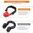 thumbnail image 2 of mmirethe Soft Shackle with Protective Cover Strong Carabiner Ring Pull 38000lbs Hitch Portable Towing Ropes for Yellow, 2 of 6