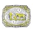 thumbnail image 3 of Moranse Boucles de Ceinture Design Croix Cowboy et Cheval (Carré Doré), 3 of 4