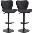 thumbnail image 1 of HOMCOM Bar Stools Set of 2 Adjustable Height Swivel Bar Chairs with Back, 1 of 10