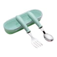 thumbnail image 3 of TIMIFIS Fork and Spoon Set Wrtgerht 304 Stainless Steel, Children's Spooand Fork, Baby Food Supplement Spoon, Fork Combination, Tableware Kitchenware (Color : Green) Spoons, 3 of 8