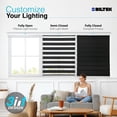 thumbnail image 4 of Biltek Zebra Cordless Window Blinds, Dual Layered Light Filtering Roller Shades, Easy Install Blinds, Indoor Home Decor, Pull-Down Shades for Windows, Light Control for Day & Night, Black, 32"W X 72"H, 4 of 7