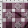 thumbnail image 3 of oneOone Polyester Spandex Purple Fabric Asian Block With Check Craft Projects Decor Fabric Printed By The Yard 56 Inch Wide, 3 of 4