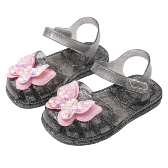 Girls Jelly Sandals, Kids Crystal Princess Shoes with Bowknot, Childrens Transparent Summer Beach Slippers, Soft Non-Slip Sole for Toddler Little Girl Daily Wear Pool Party