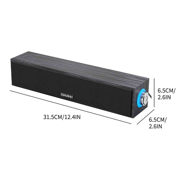 Pc Speakers for Desktop Home Laptop Sliver LED Small Wired USB Speaker, Independent Rotary Volume Control Plug and Play 3.5mm Audio Interface for PC USB Audio Interface