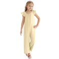 thumbnail image 3 of Diufon Combinaison Fille Manches à Volants Smockée Col Rond Pantalon Été Mignon avec Poches, 3 of 8
