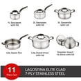 thumbnail image 2 of Lagostina Raffinato 11 Piece 7-Ply Clad Stainless Steel Cookware Set, 2 of 6