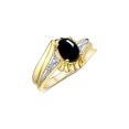 thumbnail image 3 of RYLOS Bagues pour Femmes Bague Z en Argent Plaqué Or 14K à Tourbillon Pierre Précieuse Ovale 7X5MM et Bagues en Diamant Cabochon d'Octobre Onyx Bijoux Taille 10, 3 of 7