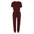 thumbnail image 4 of Timegard 2 Piece Sets for Women Summer Short Sleeve Tops and Drawstring Pants with Pockets Comfy Casual Sets, 4 of 5