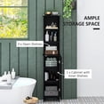 thumbnail image 4 of HOMCOM Armoire de Salle de Bain Haute, Colonne à Linge avec Tablettes Ajustables, Noir, 4 of 10