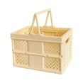 thumbnail image 2 of S SERENABLE Storage Crate Foldable Basket Milk Crate for Camping Spring Outing Household Yellow, 2 of 9