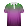 thumbnail image 5 of HVOBTTY Mens Summer Soft Versatile Pullover Fashion Casual Gradient Color Lapel Button Short Sleeve Loose Breathable Daily Base Shirts Purple, XXXXL, 5 of 5