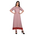 thumbnail image 1 of Moomaya A Line Cotton kurti For Women Pleated Long Designer Solid Anarkali Dress, 1 of 5