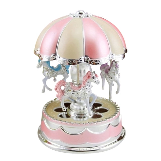 IROINID Kids Girls LED Carousel Light Music Box Xmas Birthday Gift Musical Toy