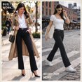 thumbnail image 2 of Dickies Pantalon en Sergé Extensible Coupe Ajustée Bootcut pour Femmes, 4 Long, Noir, 2 of 8