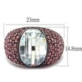 thumbnail image 2 of Bague en Acier Inoxydable IP Brun Foncé (IP coffee) avec Zircone Cubique de Qualité AAA Transparente pour Femmes Couleur de Pierre Transparente Style TK1692DC Taille 8, 2 of 4