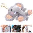 thumbnail image 2 of Miangastore Plush Elephant Doll Key Holder Pendents Doll Keyring Hanging Ornament For Bag Car Key (Grey), 2 of 8