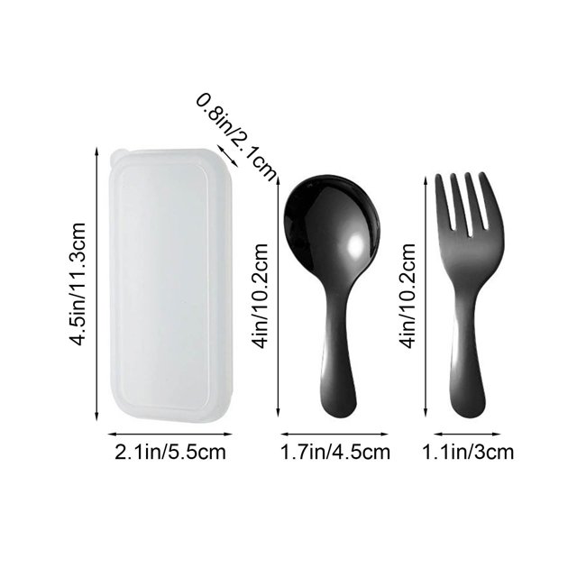 Btomtd Stainless Steel Cutlery Set 304 Stainless Steel Spoon Fork With Box, Black