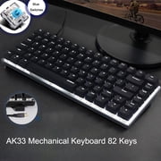 TopLLC AK33 Mechanical Keyboard Blue Black 82-Keys Backlit Gaming Keyboard