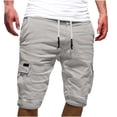 thumbnail image 3 of zanvin Men's Shorts Sport Pure Color Bandage Casual Loose Sweatpants Drawstring Shorts Pants, 3 of 4