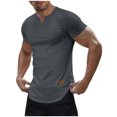 thumbnail image 2 of asjyhkr Mens Workout Compression T Shirts Ribbed V Neck Short Sleeve Tops Summer 2025 Gym Athletic Running Tees, 2 of 9