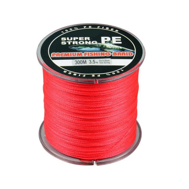 Baohd Multicolore 300 Mètres Ligne de Pêche Tressée PE 4 Brins Super Résistante Fil de Pêche Multifilament pour Fournitures de Pêche en Mer Rouge 8.0