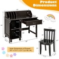 thumbnail image 4 of Costway Kids Wooden Study Desk & Chair Writing Table w/Drawer Storage Cabinet, 4 of 10