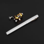 Fishing Rod Reel Combo Set, Mini Ice Telescopic Fishing Rod and Reel Combos Aluminum Alloy Fishing Reel Fishing Gear Pen type Reel Accessories