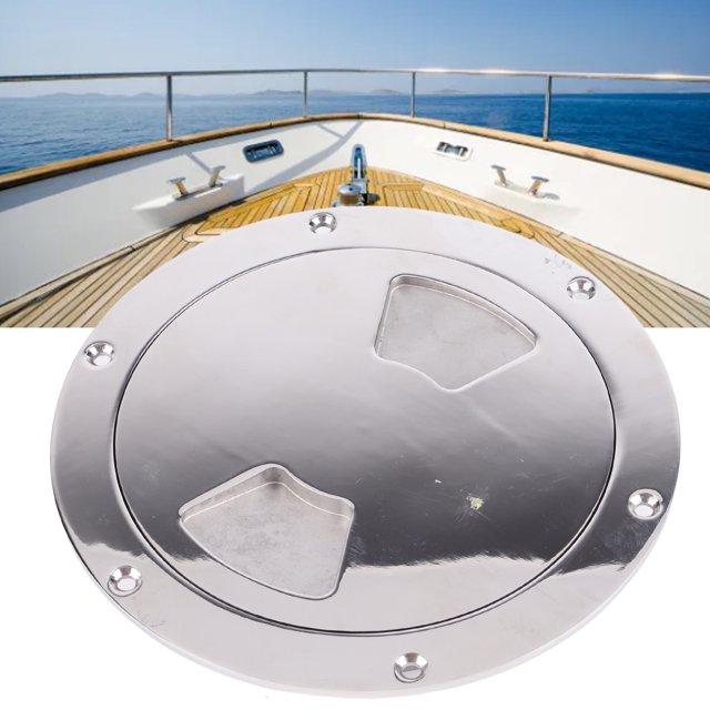 316 Stainless Steel Boat Deck Round Plate Detachable Marine Inspection Hatch with Groove for Boat RV Access