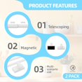 thumbnail image 4 of Adjustable Magnetic Curtain Rods for Mental Appliance Doors Windows to Champagne Window Rods Easy Installation Toilet Towel Bar MultiUseful (in Champagne ), 4 of 8