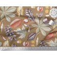 thumbnail image 3 of Soimoi Poly Georgette Fabric Berries,Oak Chestnut Leaves Print Fabric by the Yard 42 Inch Wide, 3 of 3