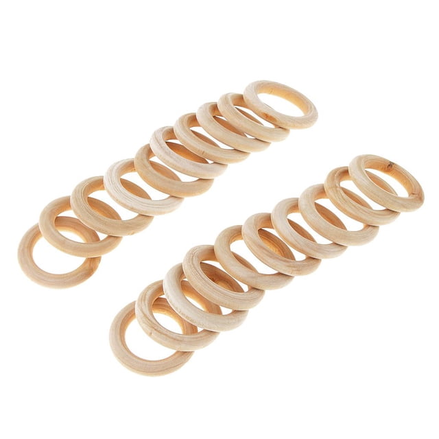 20Pcs Natural Wooden Rings For Craft DIY Pendant Connectors Jewelry Making , Wood, 35mm 35mm 20pcs