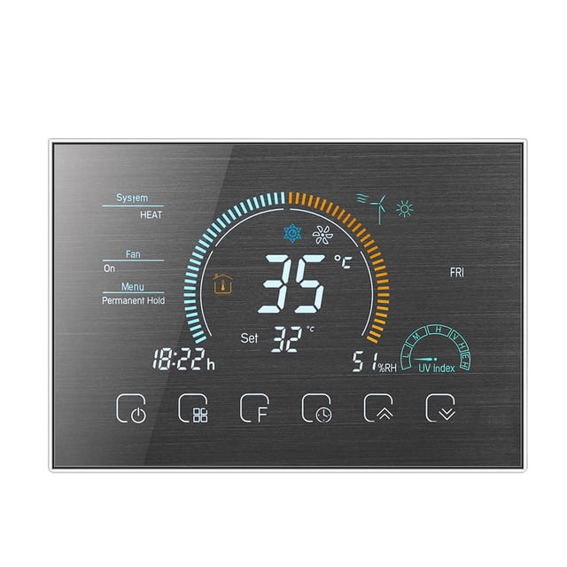Wi-Fi Smart Large Colorful Screen Room Programmable Air Thermostat WIFI For Switch Heating Cooler Bridge Temperature Controller ,Easily DIY