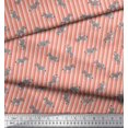 thumbnail image 2 of Soimoi Orange polyester Crepe Fabric Stripe & Wild Animal Print Sewing Fabric BTY 42 Inch Wide, 2 of 3