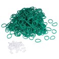 thumbnail image 1 of Unique Bargains Rubber Band, Rubber Elastic Band with Clips for Home Office Green 600Pcs, 1 of 5