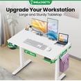 thumbnail image 3 of IMGadgets Bureau Debout Électrique Réglable / 40 Pieds' x 24 Pieds' Grand Espace de Travail avec 2 Crochets / Bureau Ergonomique Assis-Debout / Résistant aux Égratignures et Imperméable / Bureau à Hauteur Réglable pour le Travail et la Maison, 3 of 9