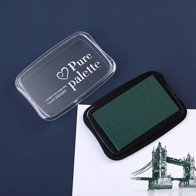 LEFU Large Stamp Pads, Ink Pads, Solid Colors Available for Craft Scrapbooking Fingerpaint on Paper Wood Fabric (Green)