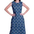 thumbnail image 2 of Moomaya Kurta Sans Manches à Col Peter Pan avec Pantalon Ensemble Ethnique 2 Pcs pour Femmes, 2 of 6