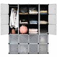 thumbnail image 1 of Patiojoy 20 Cube Clothes Organizer Storage Cubes Portable Wardrobe Bedroom Storage Cubby, 1 of 9