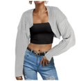 thumbnail image 1 of Women's Ribbed Knit Crop Cardigan Long Sleeve Open Front Loose Fit Drop Shoulder Lightweight Comfortable Sweater Top, 1 of 4