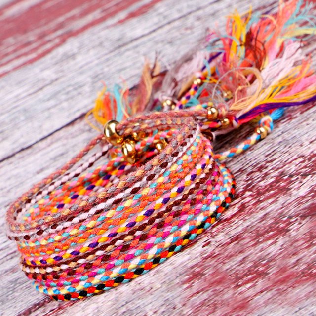 Bracelet Tressé Accessoire de Mode Femmes Hommes Structure Bracelet Exquis Accessoires de Bijoux Bracelets Réglables avec Franges Décors Type 18