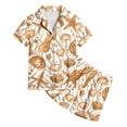 thumbnail image 4 of PMVFHDE Ensemble d'Automne pour Bébé Fille 2 Pcs Pyjamas pour Enfants Enfants Imprimé Graphique Chemise à Boutons à Manches Courtes Shorts Ensemble de Pyjama Tenues pour Tout-Petite Fille Kaki, 6-7 Ans, 4 of 4