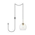 thumbnail image 1 of Living District LDPG2212BR Baxter 1 Light Brass Plug-In Pendant with Clear Glass, 1 of 4