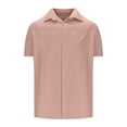thumbnail image 4 of asjyhkr Mens Beach Button down Shirts Casual Stretch Collared Summer Travel Short Sleeve Tops, 4 of 5