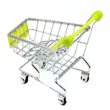Staron Mini Panier d'Achats pour Enfants (Vert), Panier d'Achats Jouet Épicerie Jeu d'Imitation pour Tout-Petit Panier d'Achats Jouet Supermarché Chariot à Main Chariot Jouets de Maison de Poupée pour Enfants