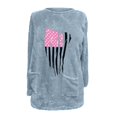 thumbnail image 4 of Jsaierl T-Shirts Cancer du Sein pour Femmes Hiver Longs Hauts en Polaire Duveteuse Mode Graphique Blouses Chaudes Manches Longues Col Rond Pull avec Poches, 4 of 4