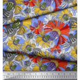 thumbnail image 2 of Soimoi Polyester Crepe Fabric Flower Artistic Print Sewing Fabric Yard 52 Inch Wide, 2 of 3