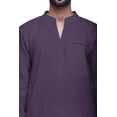 thumbnail image 4 of Atasi Kurta Long Indien pour Garçons Uni Mode pour Hommes Coton Satin Tenue d'Été, 4 of 7